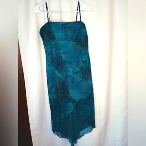 City Triangles Y2K Fairy Dress Juniors Large Asymmetric Blue Floral Whimsigoth